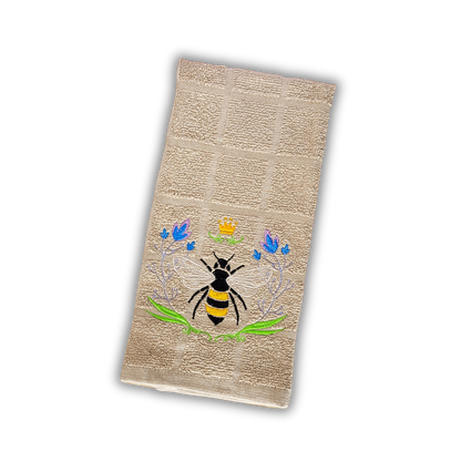 Queen Bee Embroidered Hand & Tea Towel
