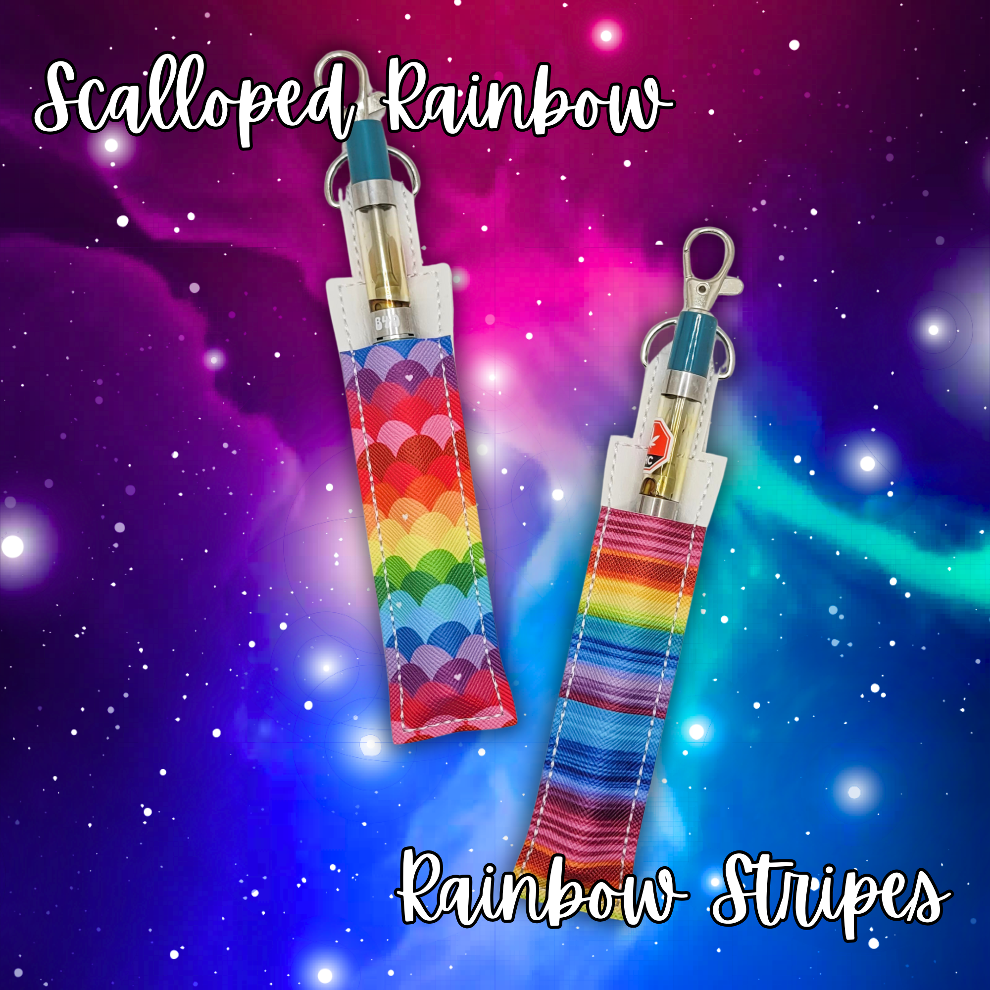 Rainbow Scales & Stripes Vinyl Pen Case