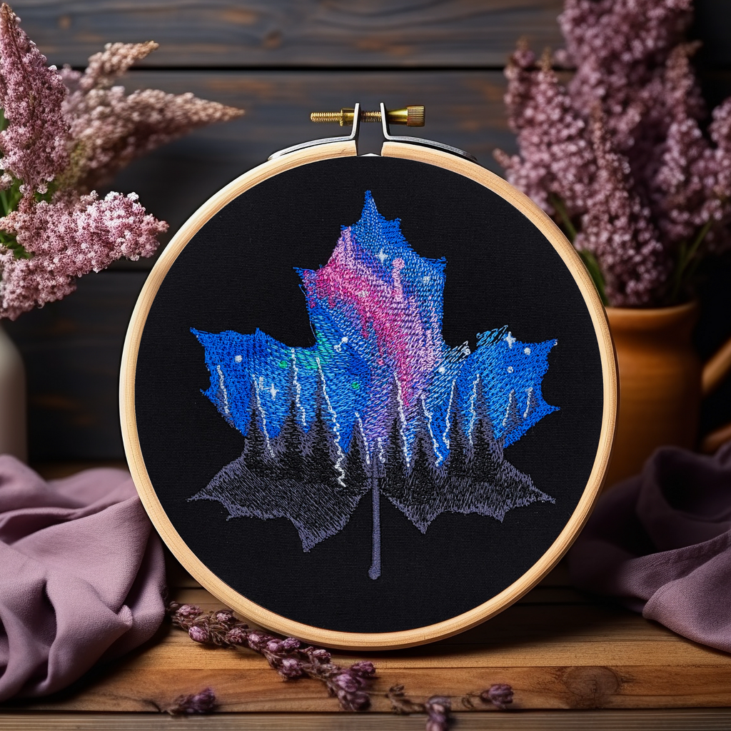 True North Sky – 6" Embroidered Wall Art