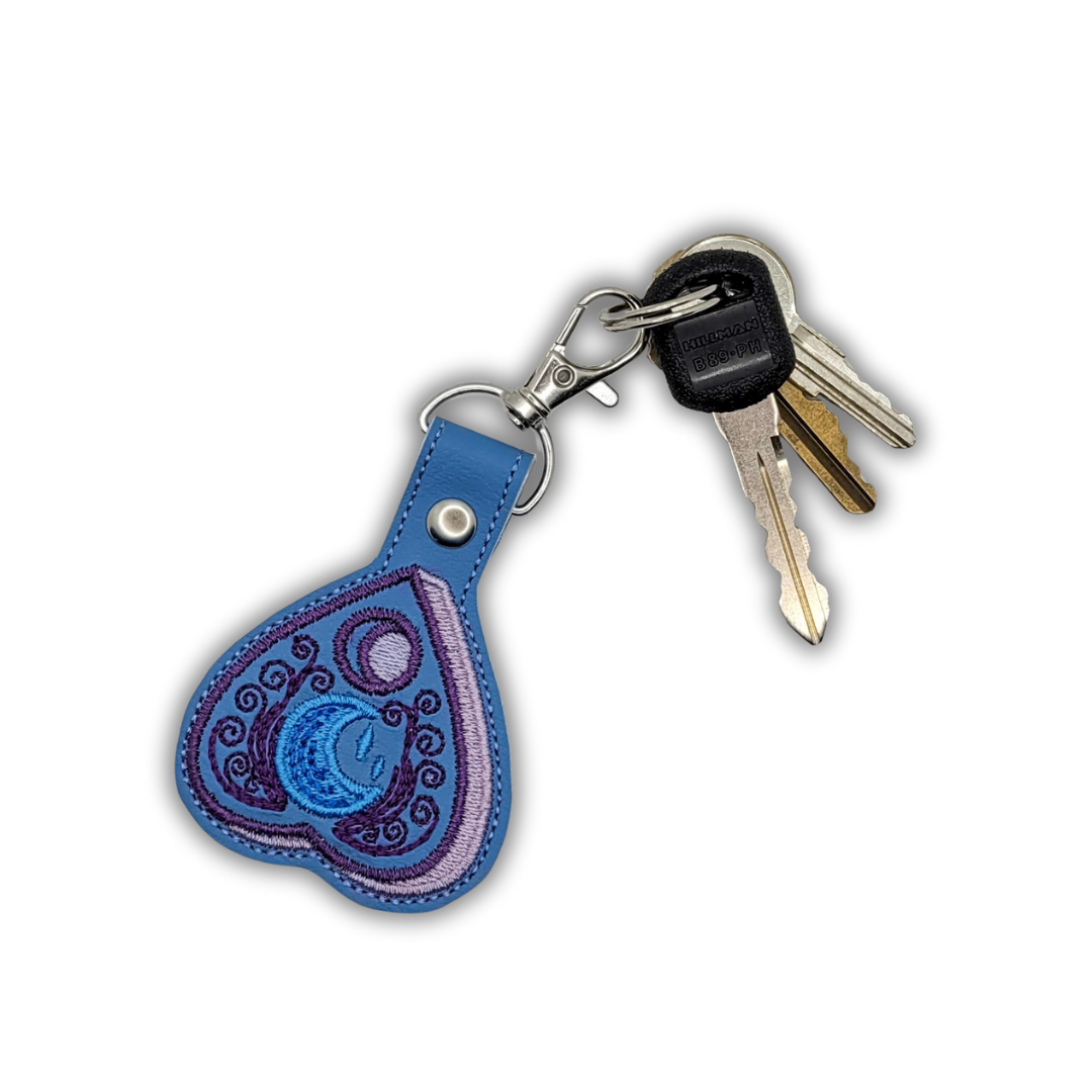 Celestial Planchette Embroidered Vinyl Keychain