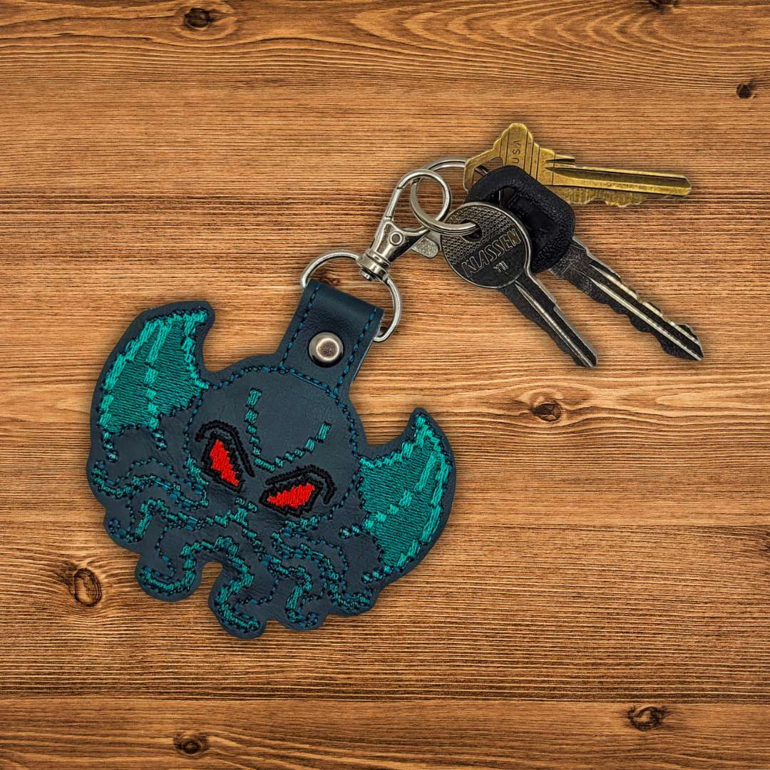 8-Bit Cthulhu Embroidered Vinyl Keychain