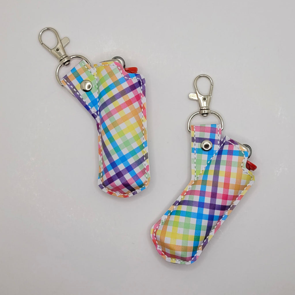 Rainbow Gingham Lighter Case