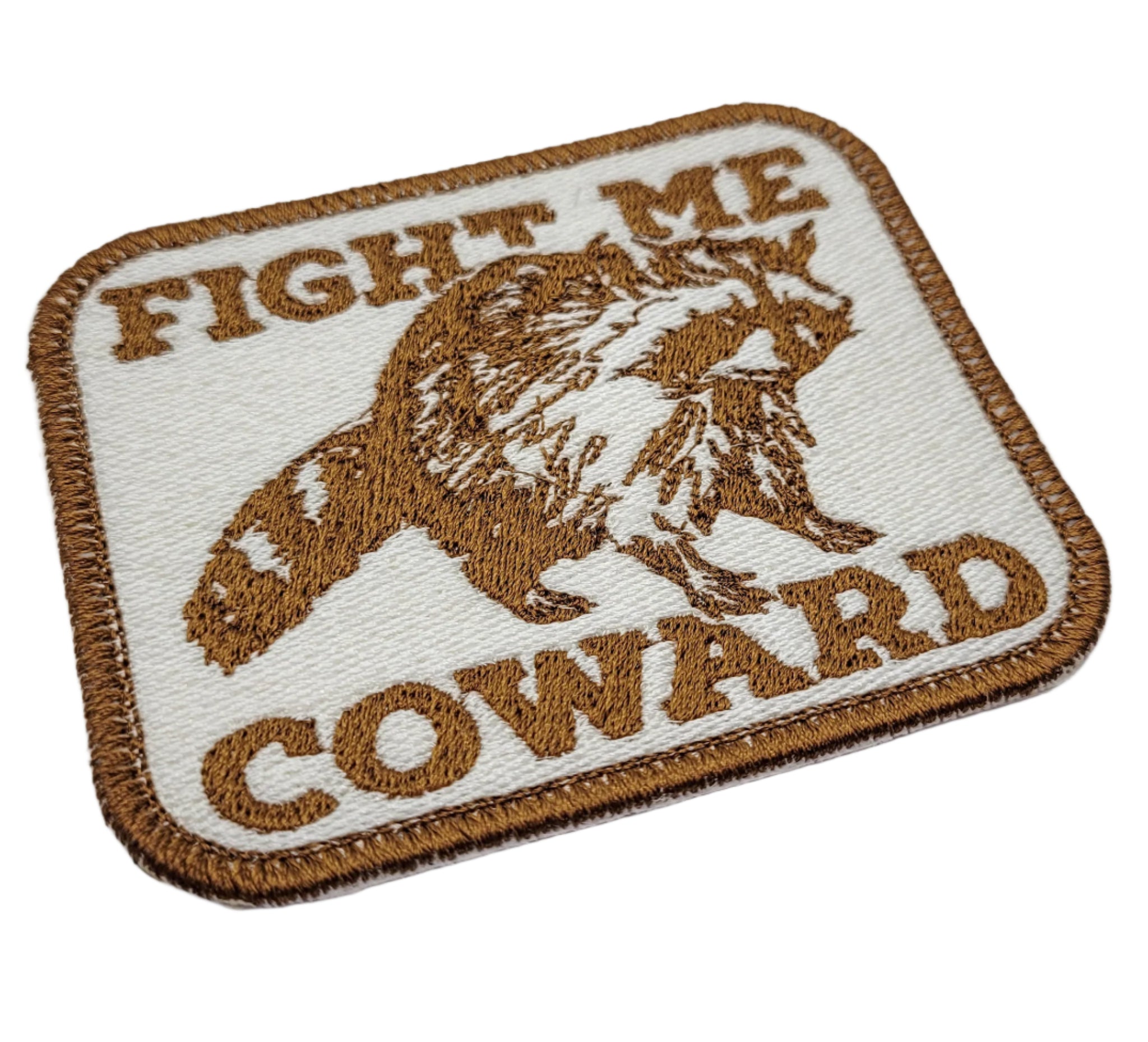 Fight Me Coward Raccoon Embroidered Patch