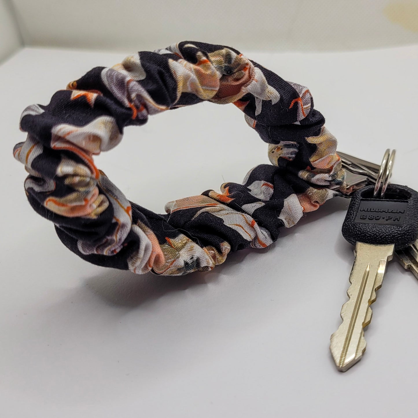 Black Bats Scrunchie Wristlet Keychain