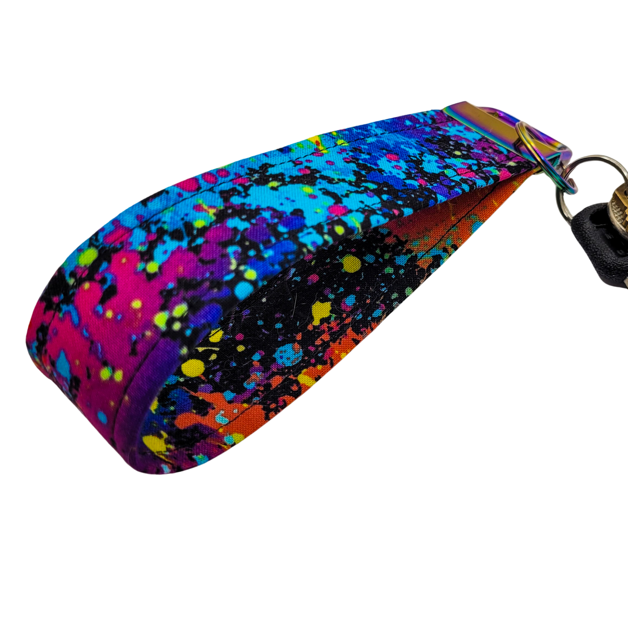 Neon Splatter Wristlet Keychain