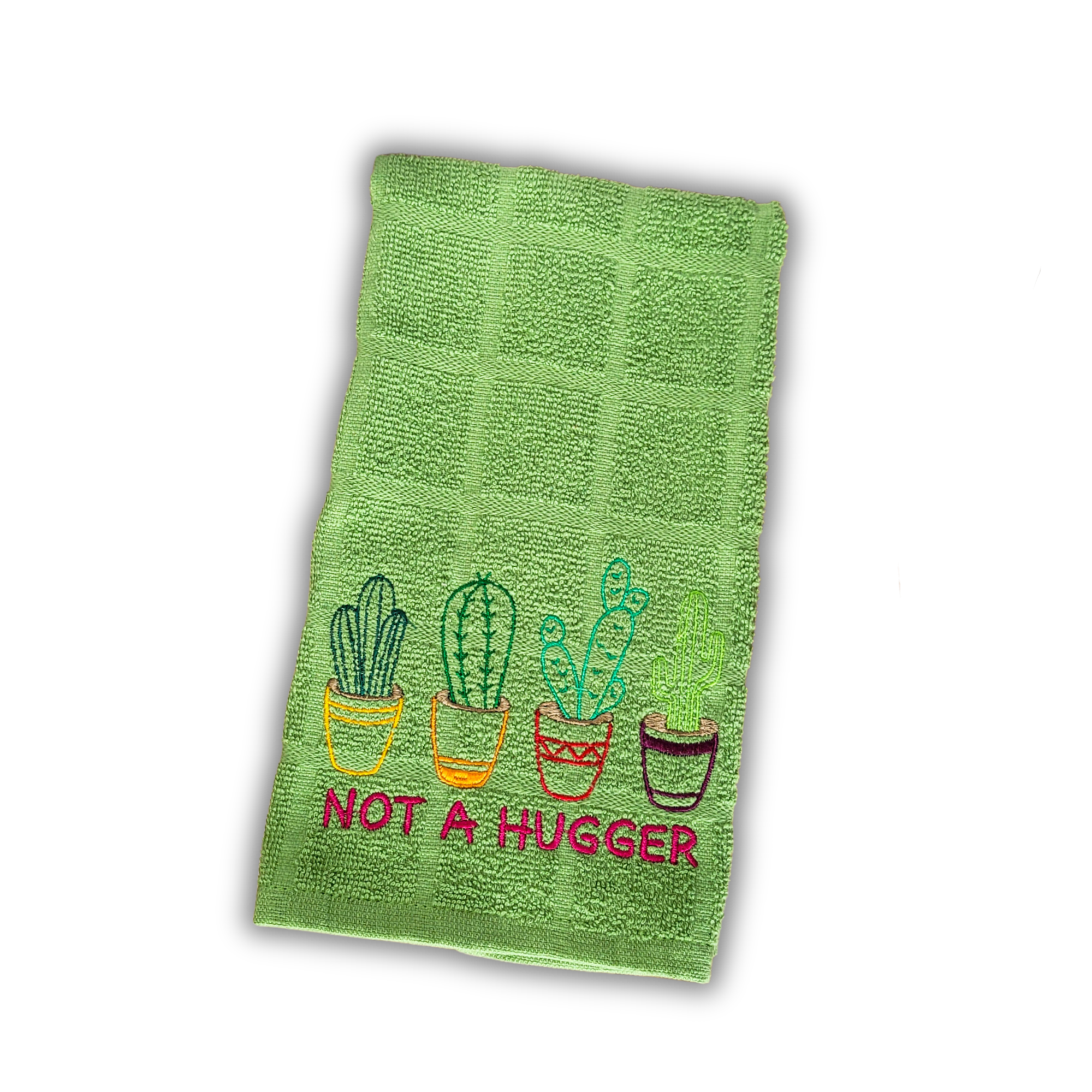 Not a Hugger Cactus Embroidered Hand & Tea Towel