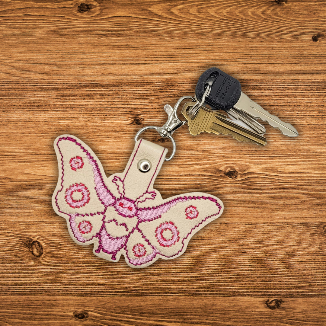 8-Bit Mothman Vinyl Embroidered Keychain