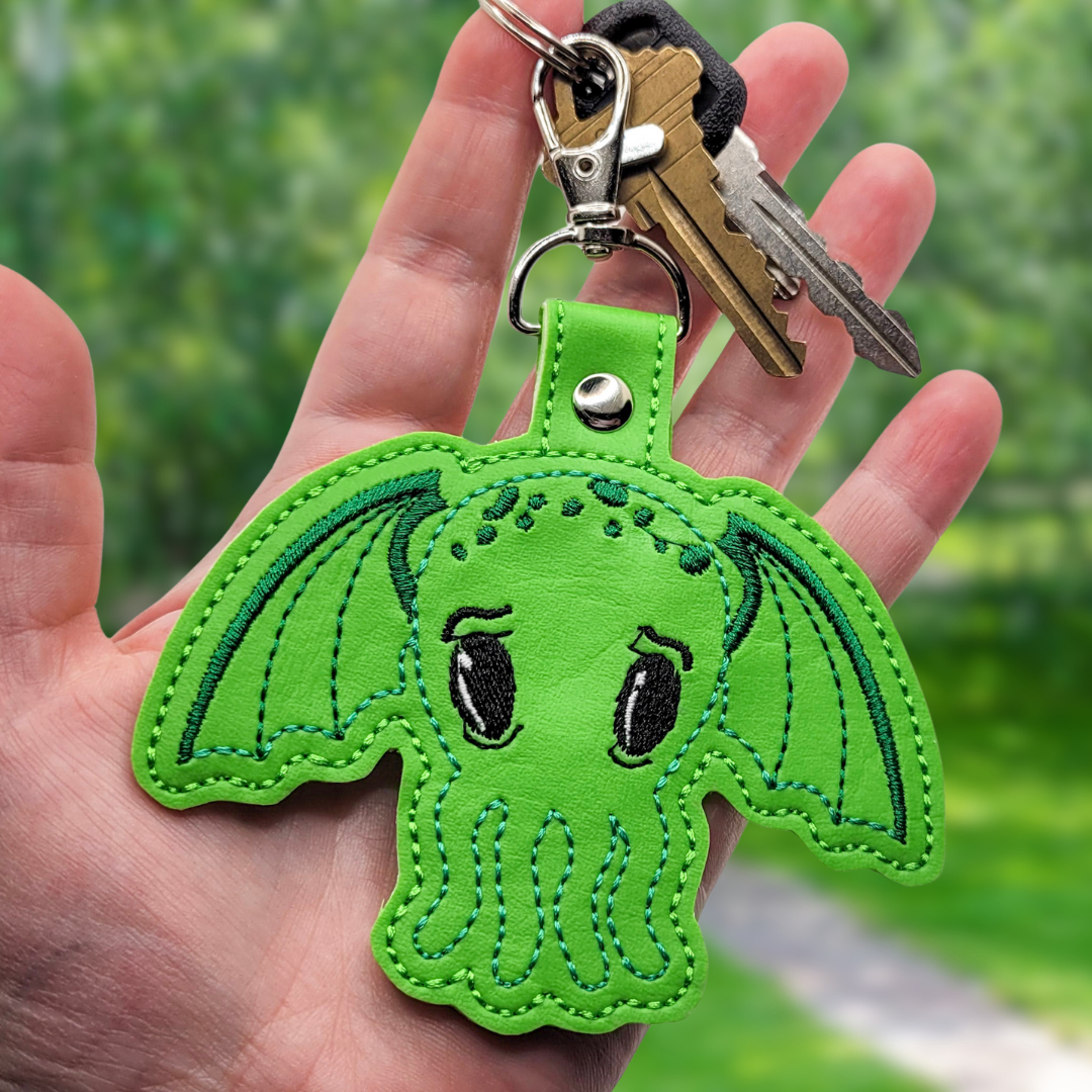 Cutie Cthulhu Embroidered Vinyl Keychain