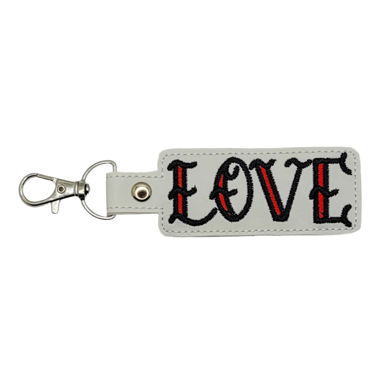Gothic Love Embroidered Vinyl Keychain
