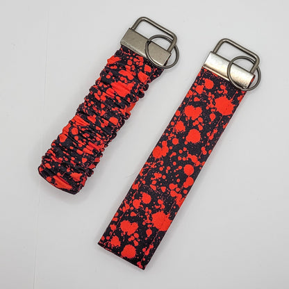 Blood Splatter Scrunchie Wristlet Keychain