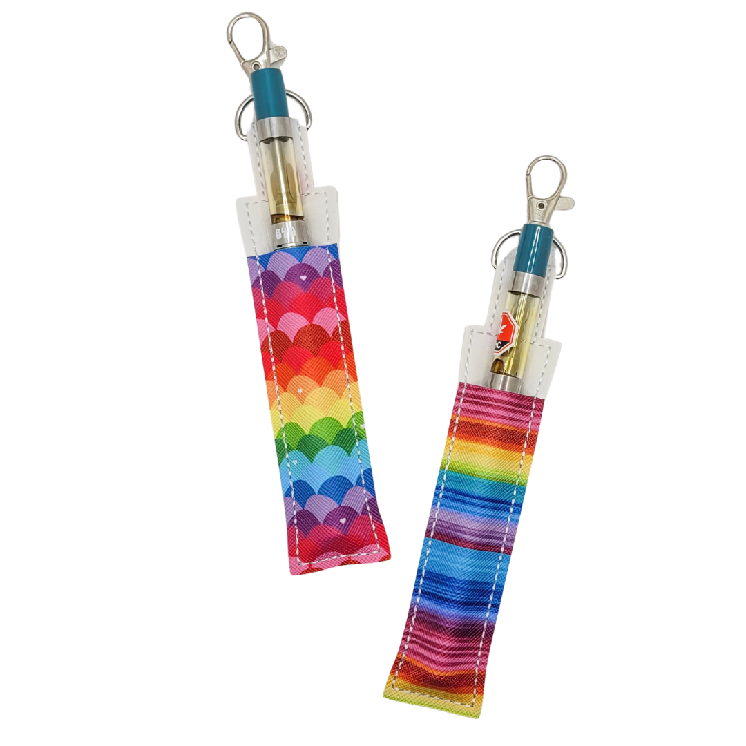 Rainbow Scales & Stripes Vinyl Pen Case