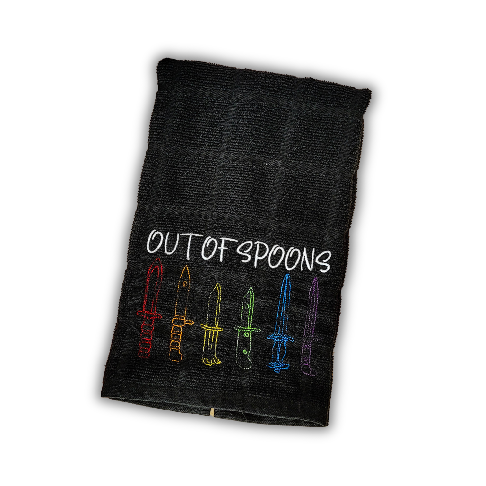 Out of Spoons Embroidered Hand & Tea Towel