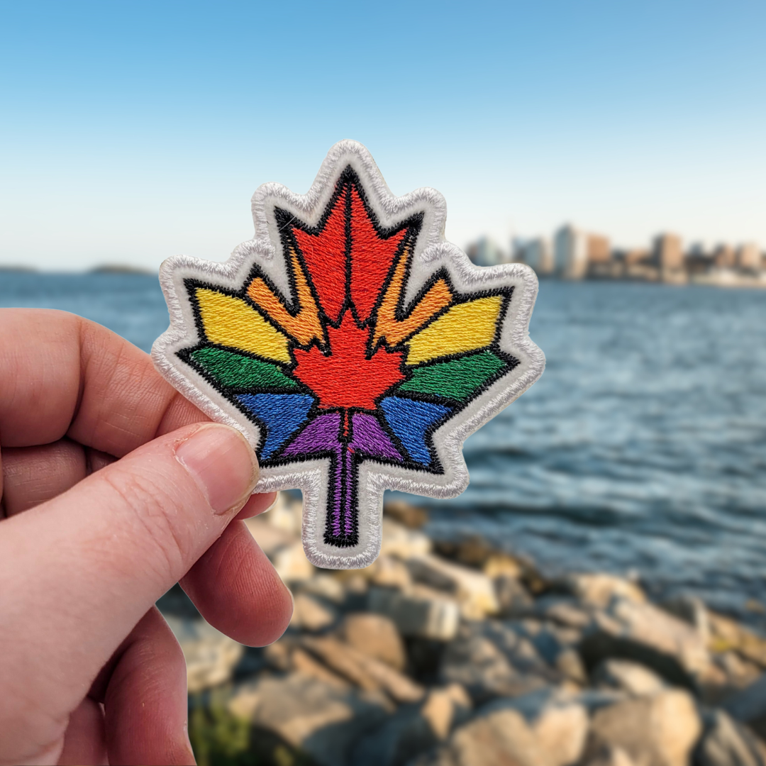 Rainbow Maple Leaf Embroidered Patch