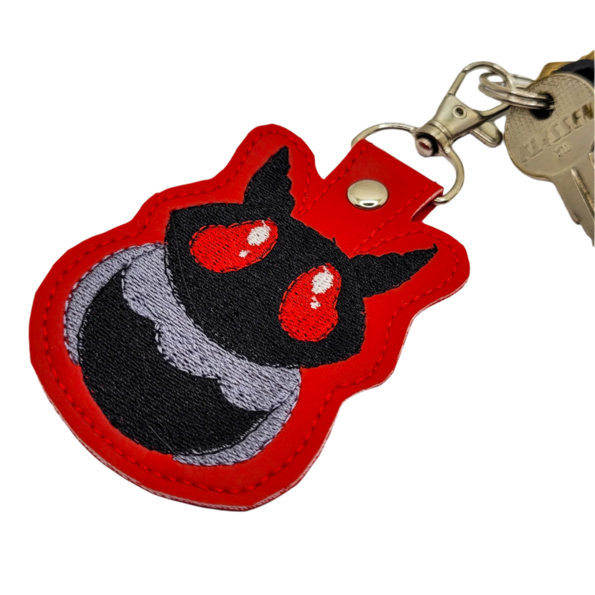 Chibi Mothman Embroidered Vinyl Keychain