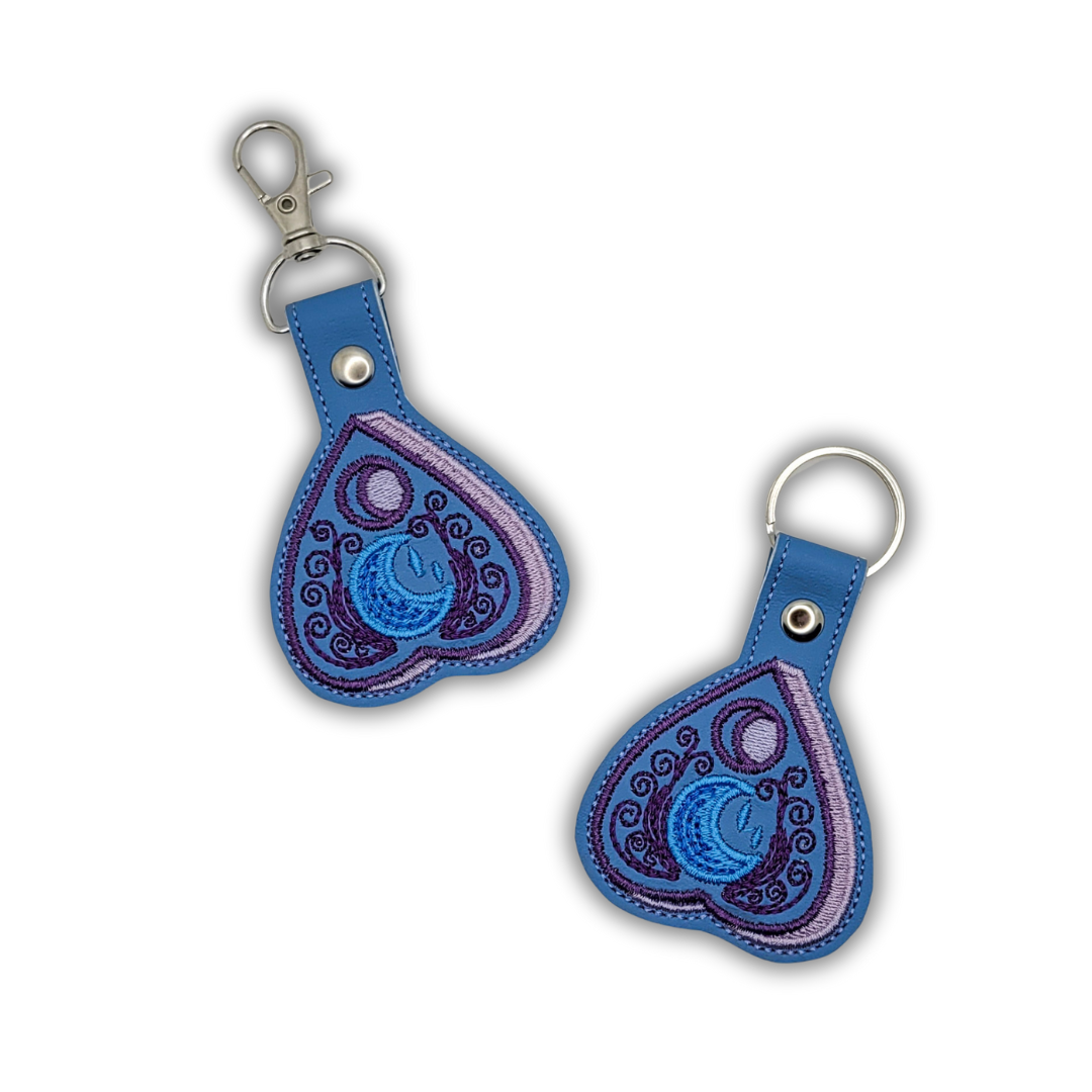 Celestial Planchette Embroidered Vinyl Keychain