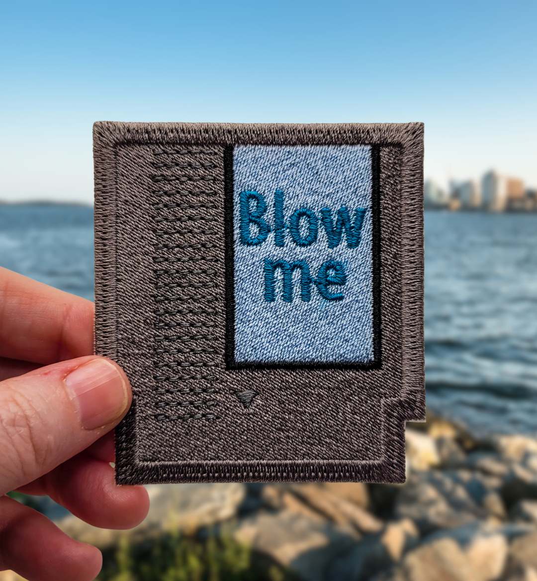 "Blow Me" Video Game Cartridge Embroidered Patch