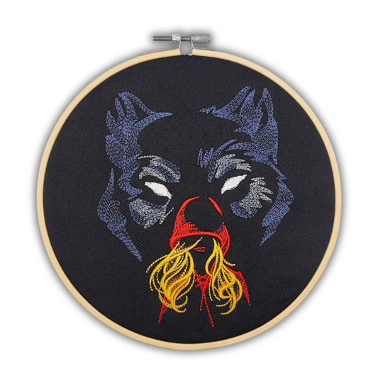 Wolf in the Woods – 7" Embroidered Wall Art
