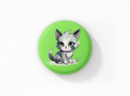 Agender Flag Kawaii Cat Pinback Button