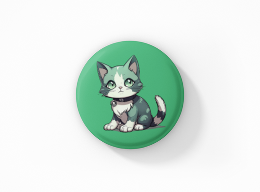 Aromantic Flag Kawaii Cat Pinback Button