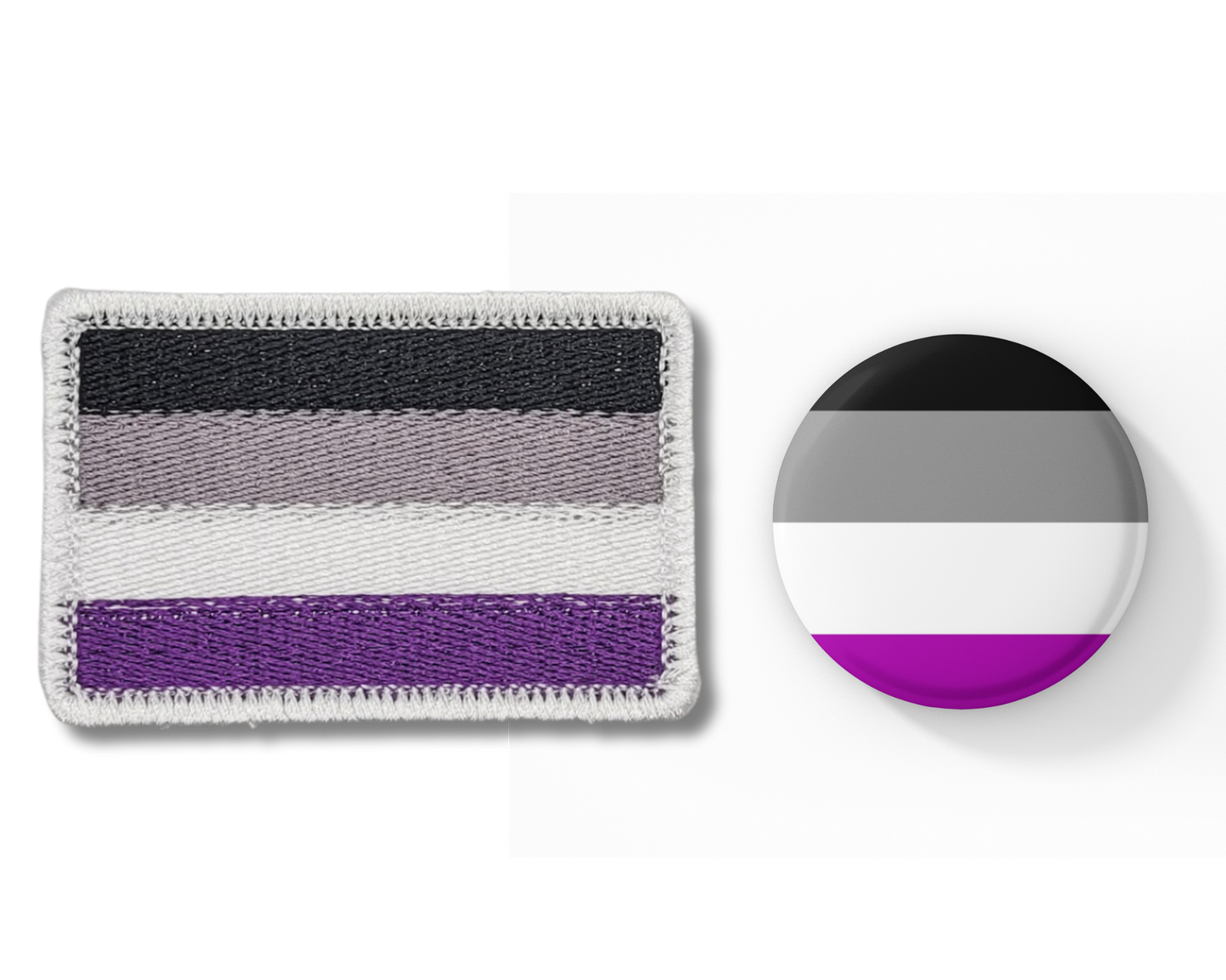 Asexual Pride Flag Patch & Pinback Button