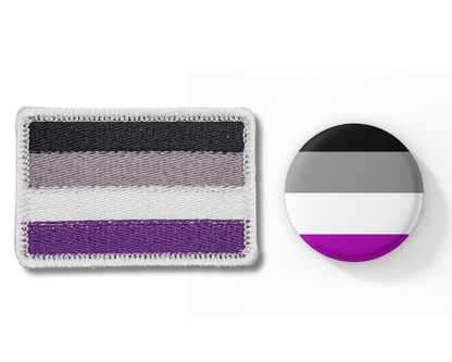 Asexual Pride Flag Patch & Pinback Button