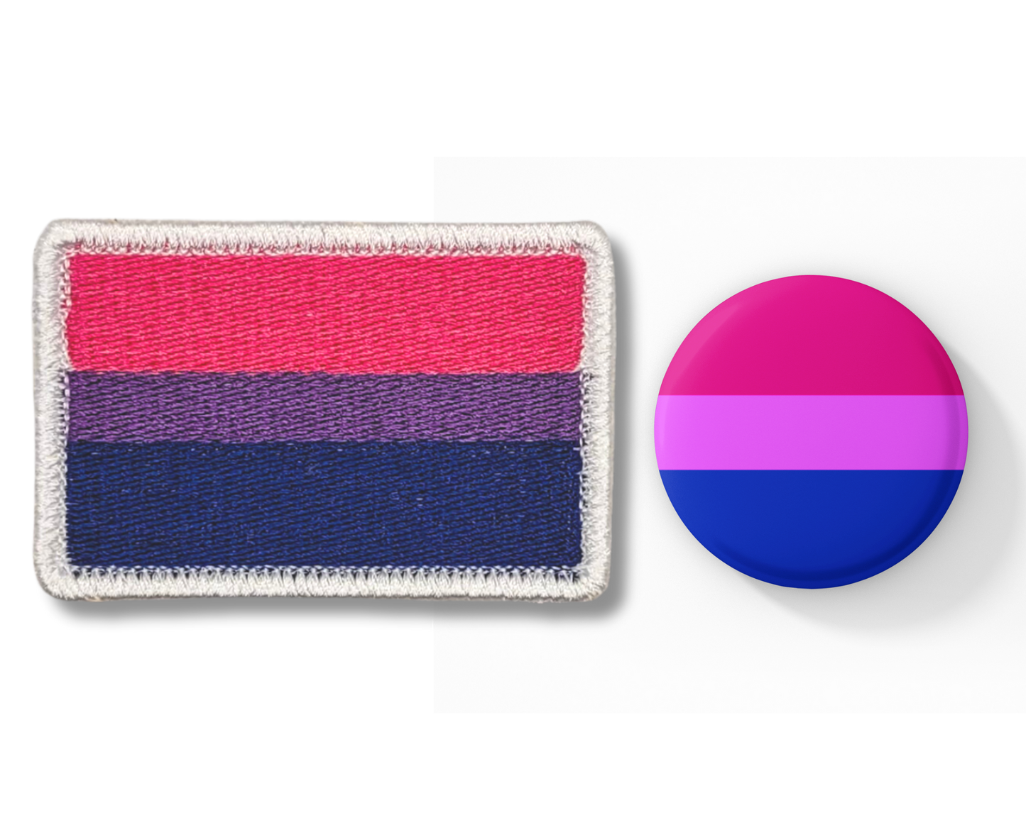 Bisexual Pride Flag Patch & Pinback Button