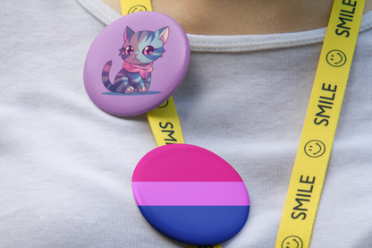 Bisexual Flag Kawaii Cat Pinback Button