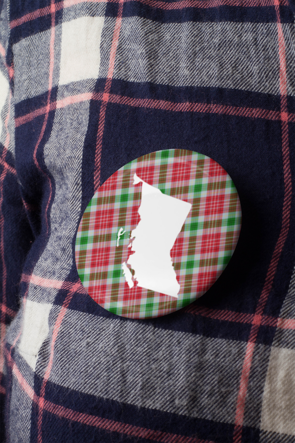 British Columbia Tartan Pinback Button