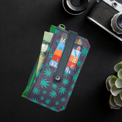 Leafy Green Vinyl Slim Wallet