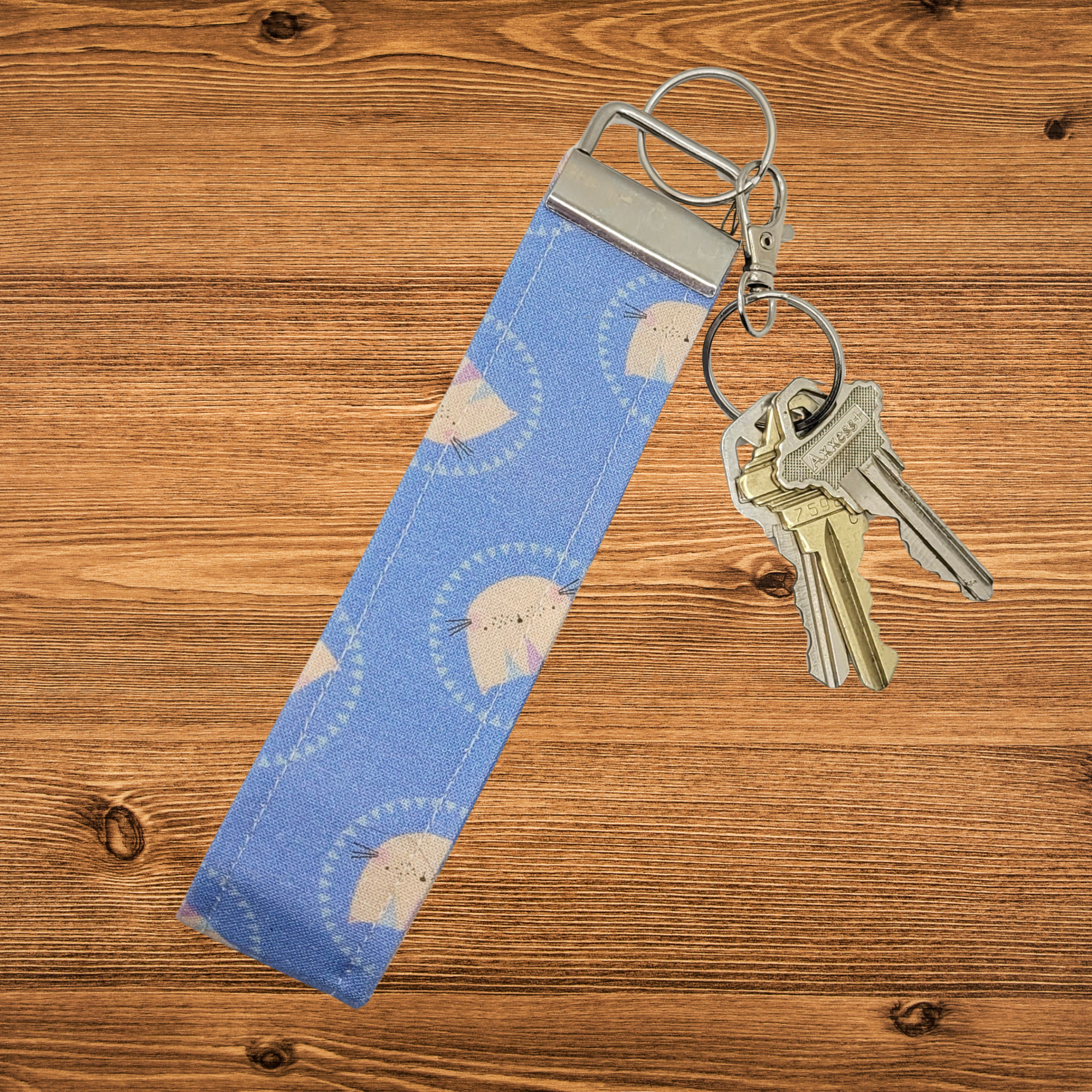 Blush Whiskers Wristlet Keychain