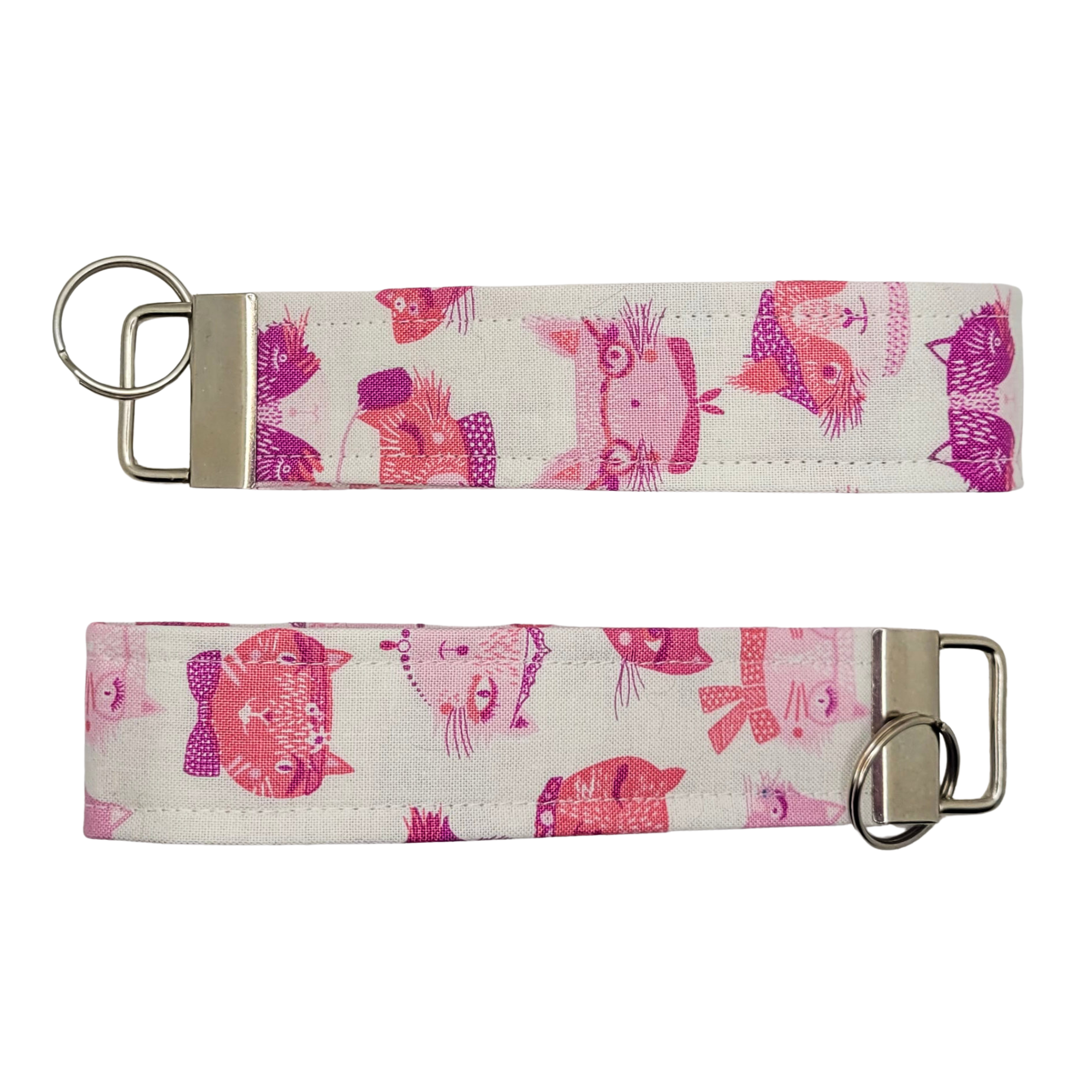 Bubble Gum Meows Wristlet Keychain