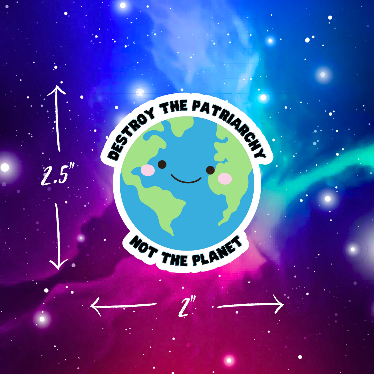 Destroy the Patriarchy Not the Planet Vinyl Sticker