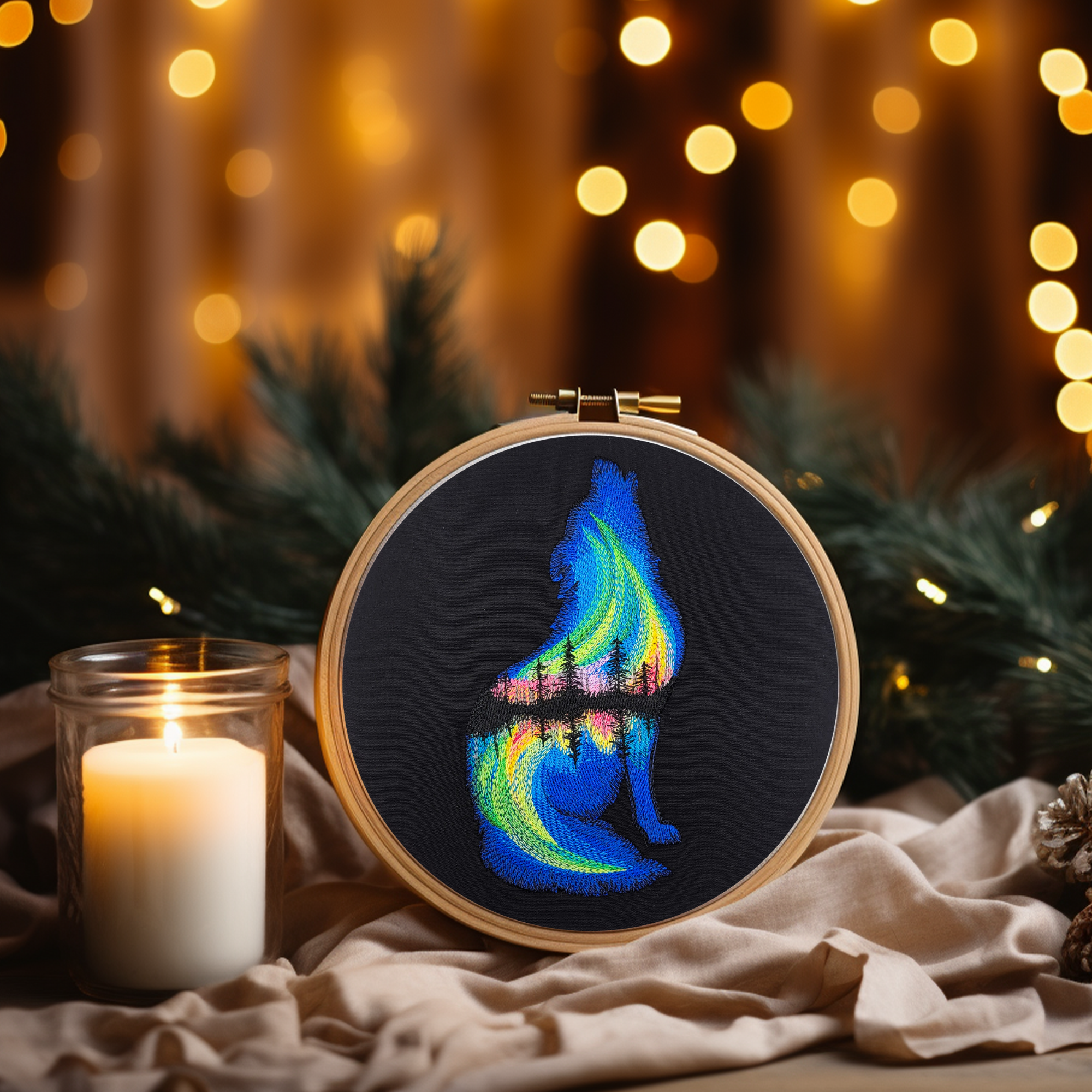 Echoes of the North – 8" Embroidered Wall Art