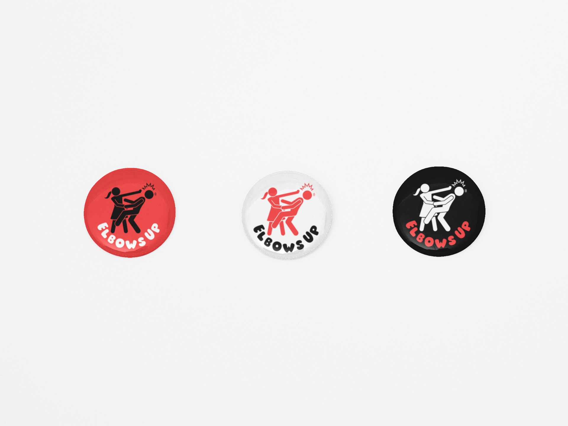 Elbows Up Pinback Button