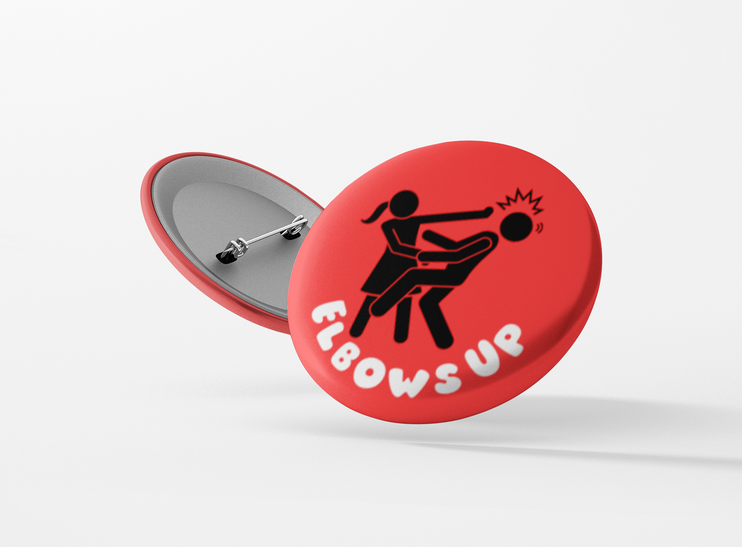 Elbows Up Pinback Button