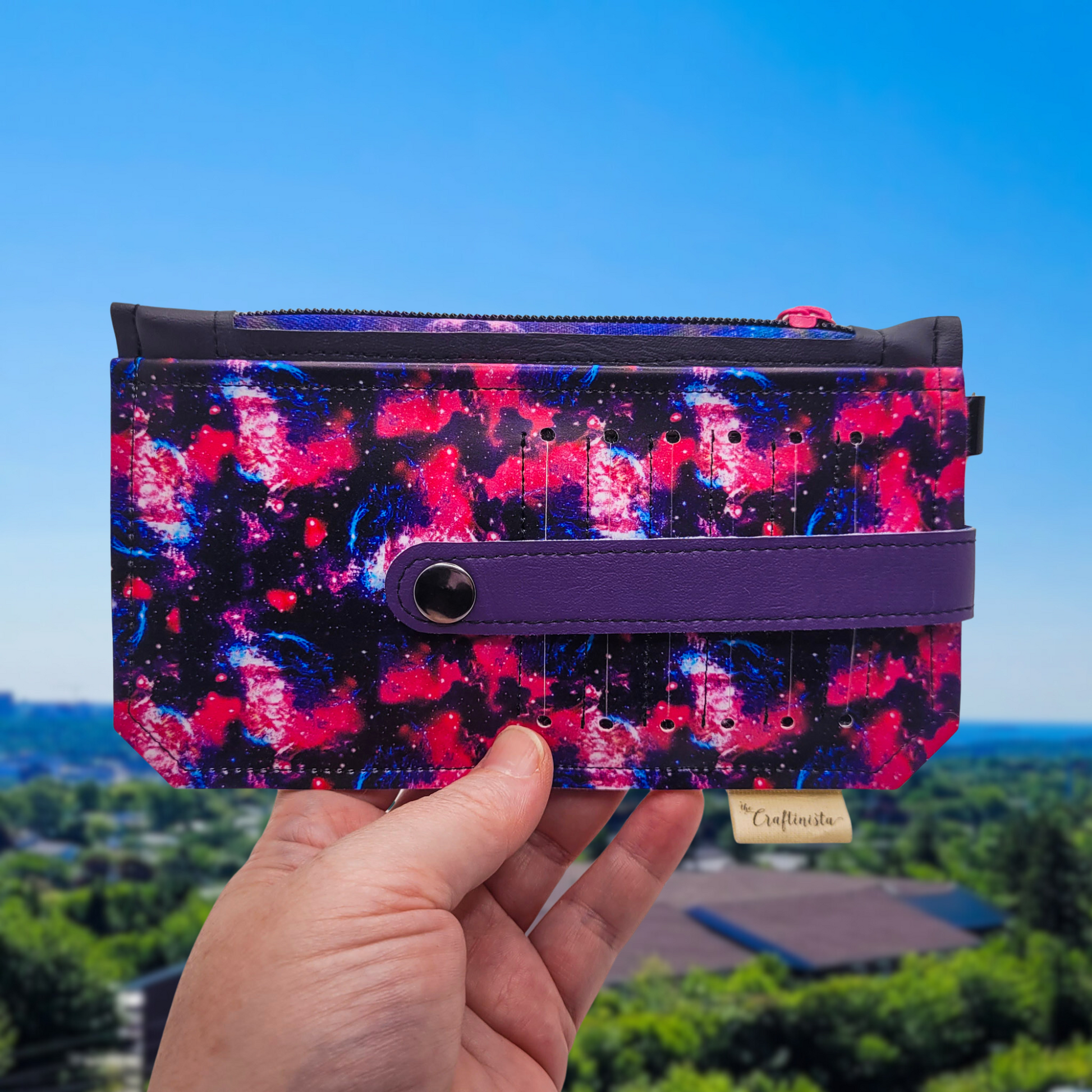 Far Out Galaxy Vinyl Slim Wallet