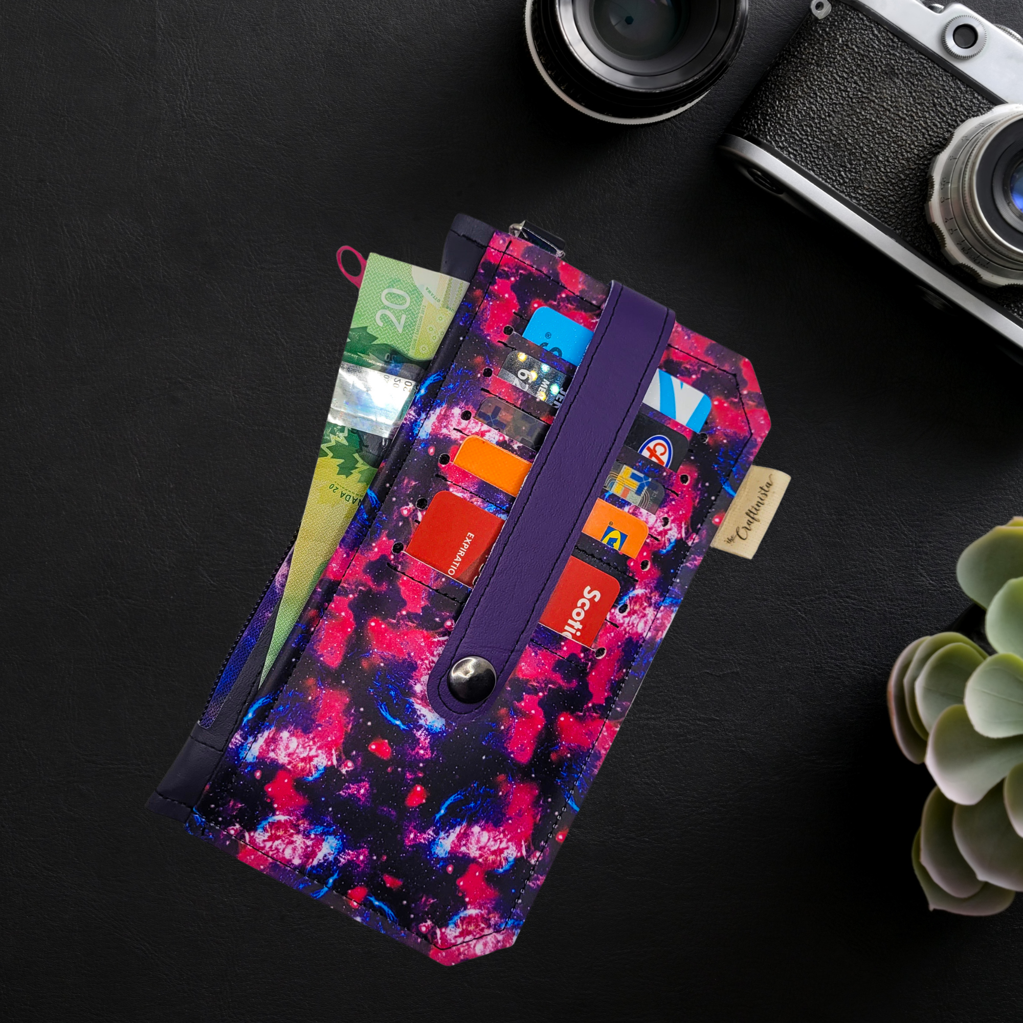 Far Out Galaxy Vinyl Slim Wallet