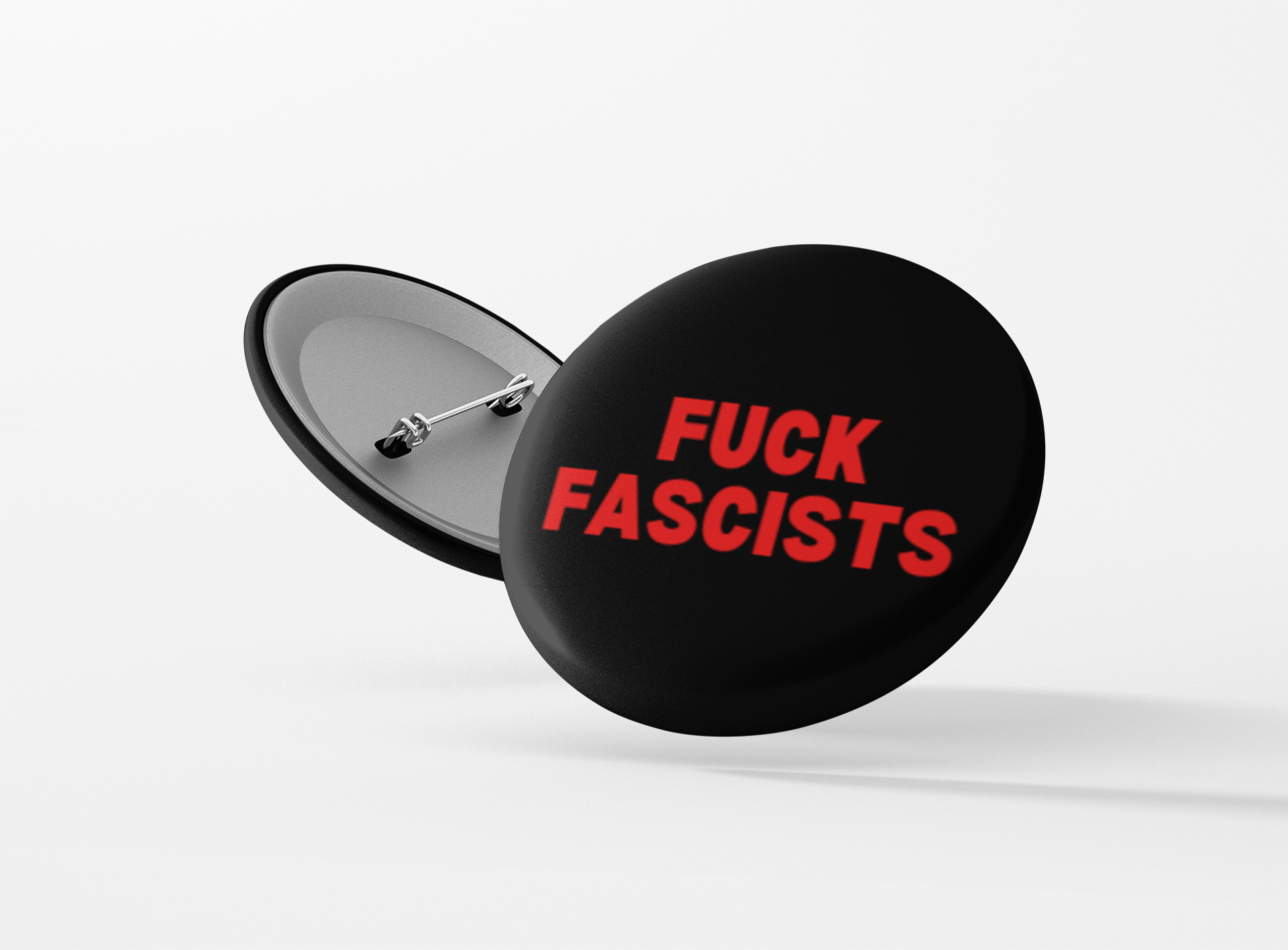 Botón pinback "A la mierda con los fascistas"