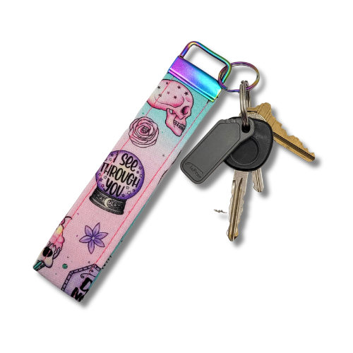 Pastel Goth Wristlet Key Strap