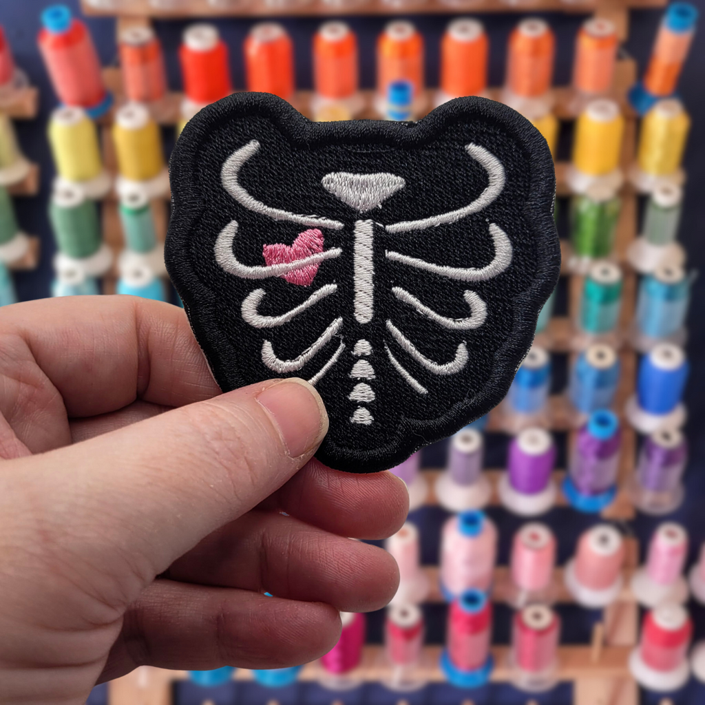 Heart Ribcage Embroidered Patch