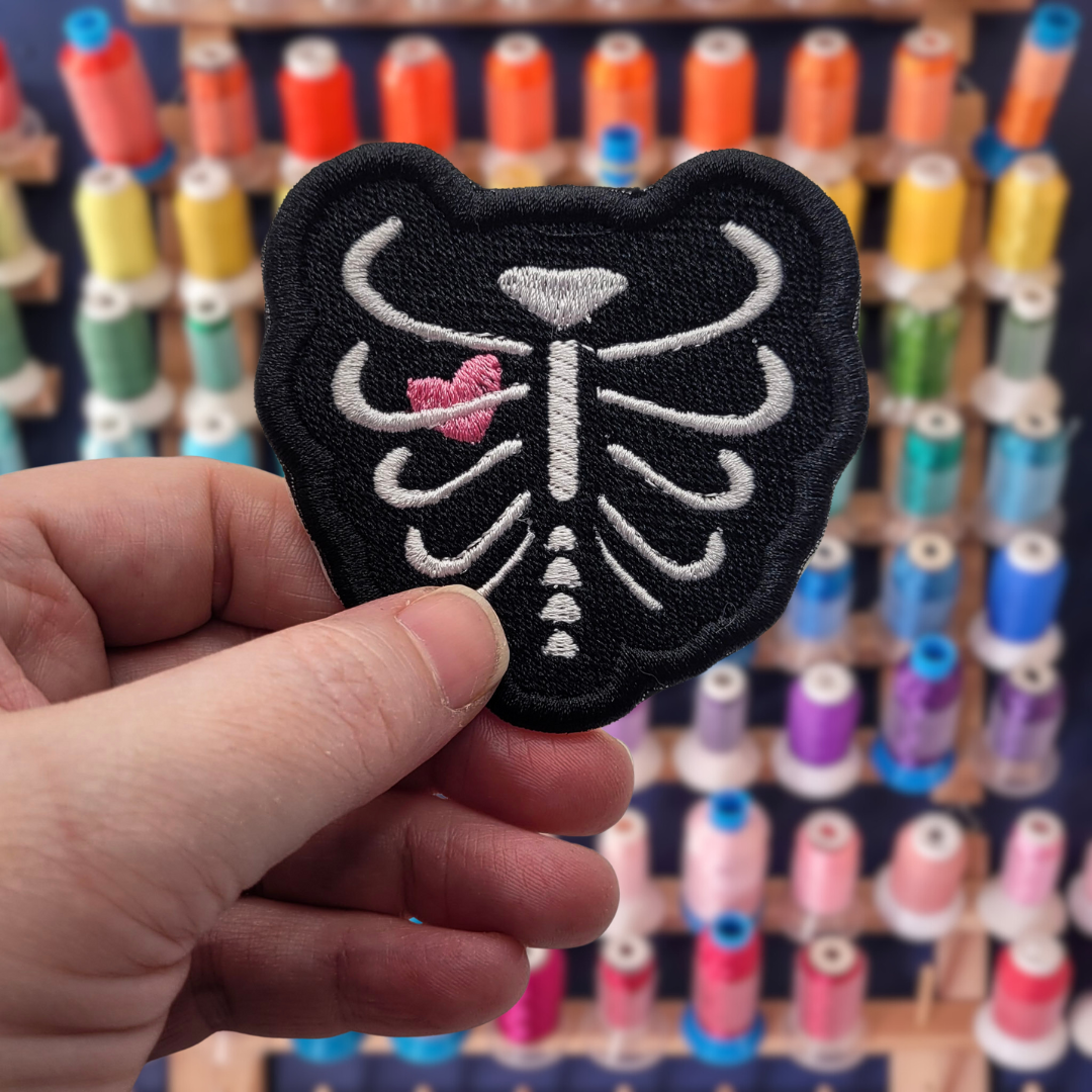 Heart Ribcage Embroidered Patch