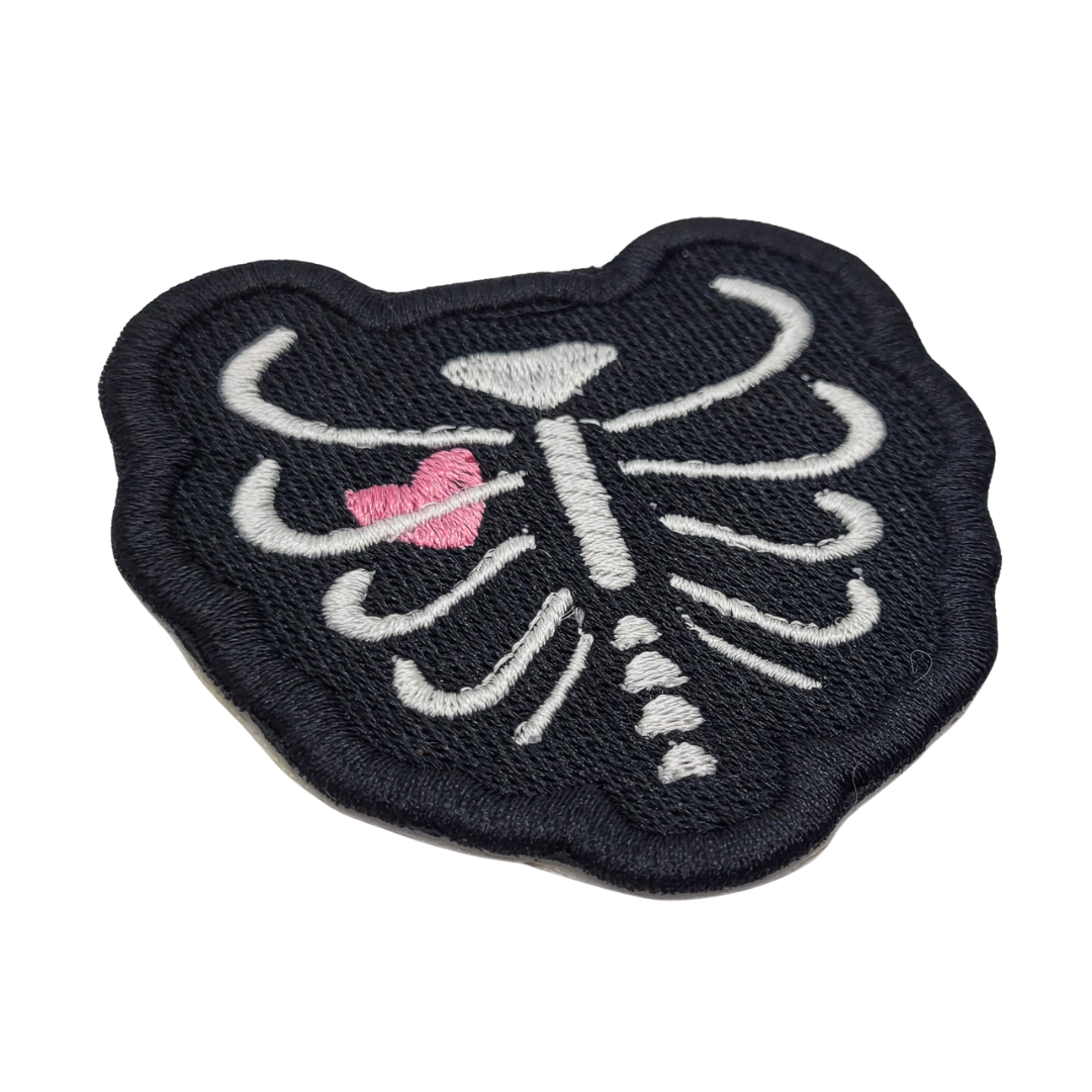 Heart Ribcage Embroidered Patch
