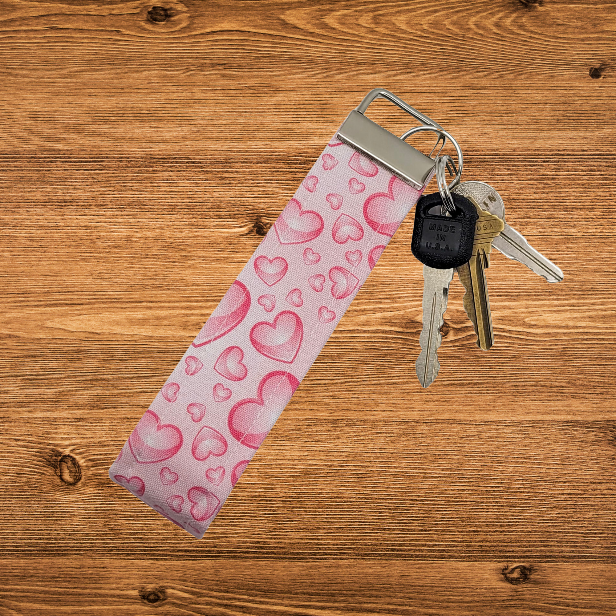 Bubble Hearts Wristlet Keychain