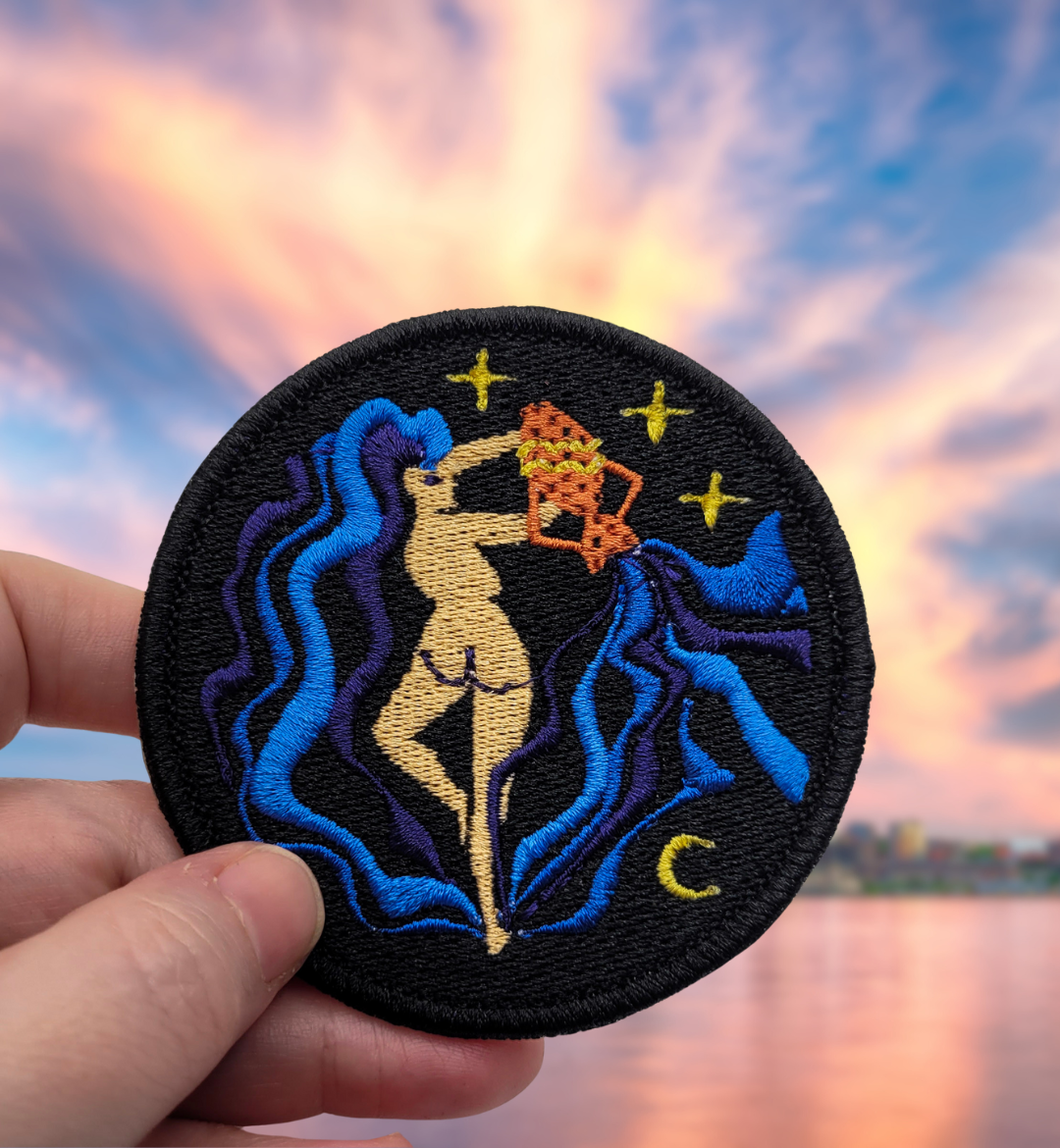 Aquarius Zodiac Embroidered Patch