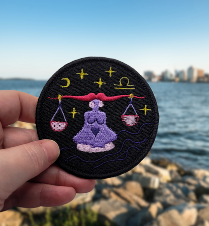 Libra Zodiac Sign Embroidered Patch