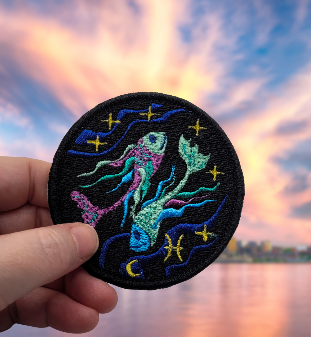 Pisces Zodiac Sign Embroidered Patch