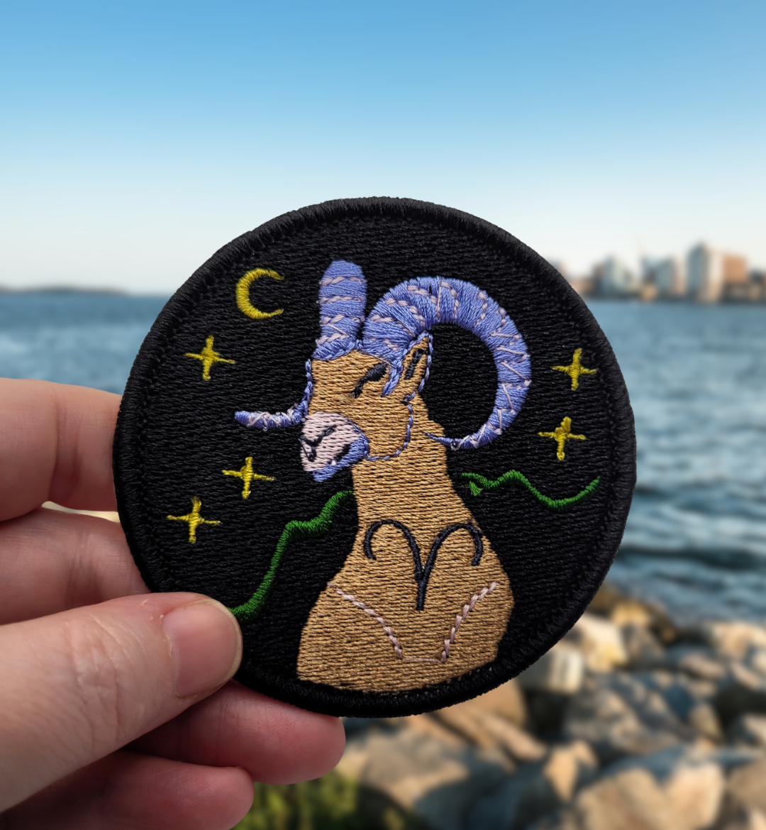 Parche bordado del zodiaco Aries