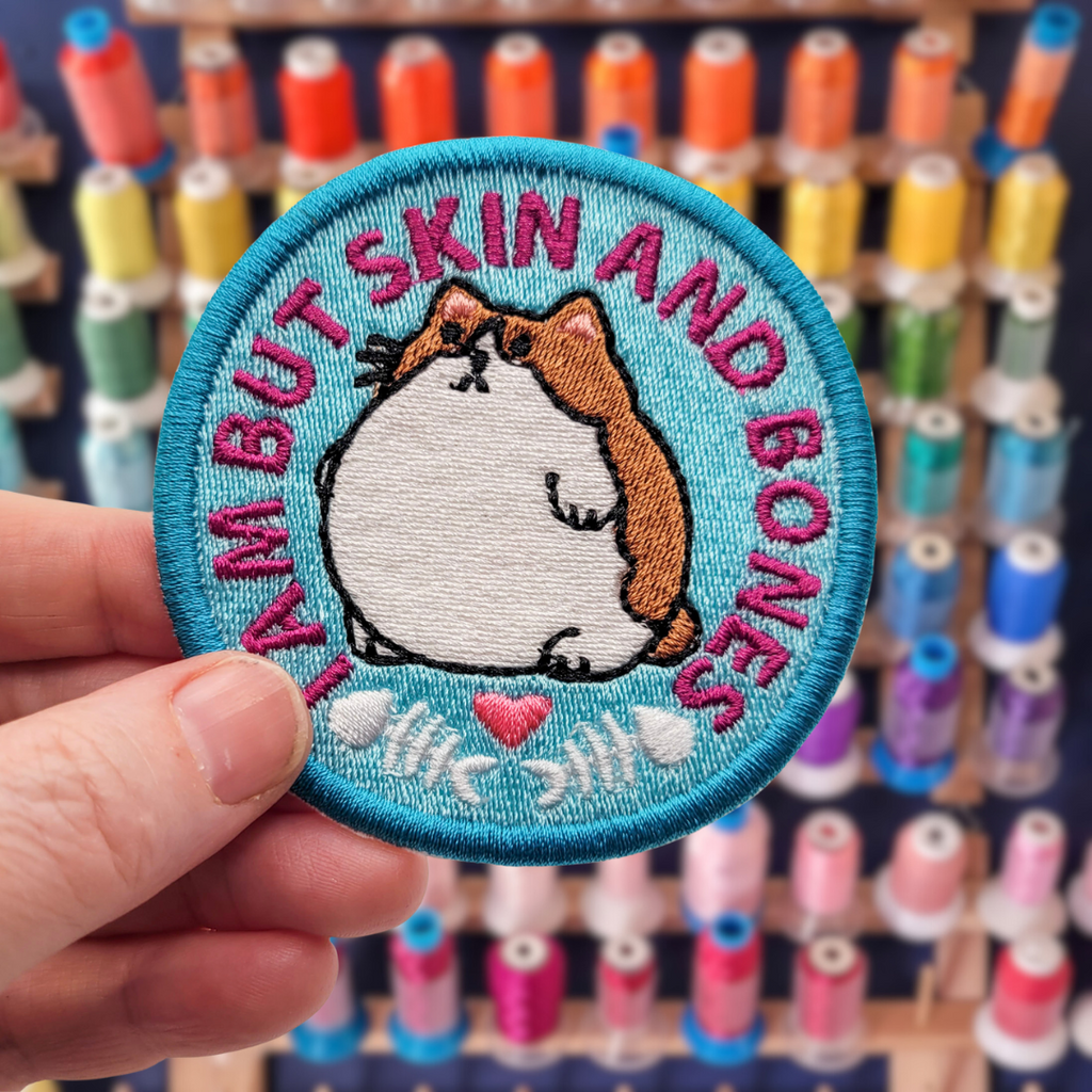 I Am But Skin and Bones Cat Embroidered Patch