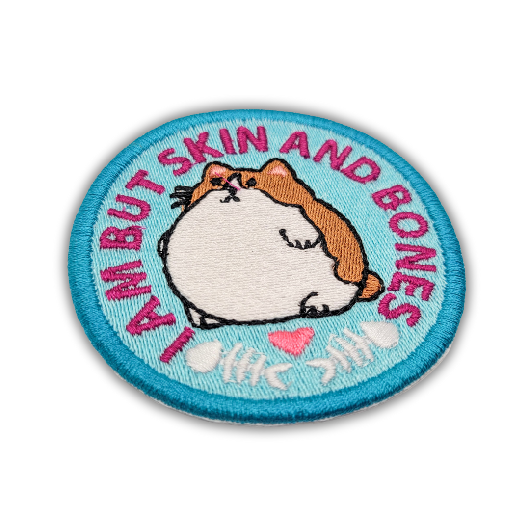 I Am But Skin and Bones Cat Embroidered Patch