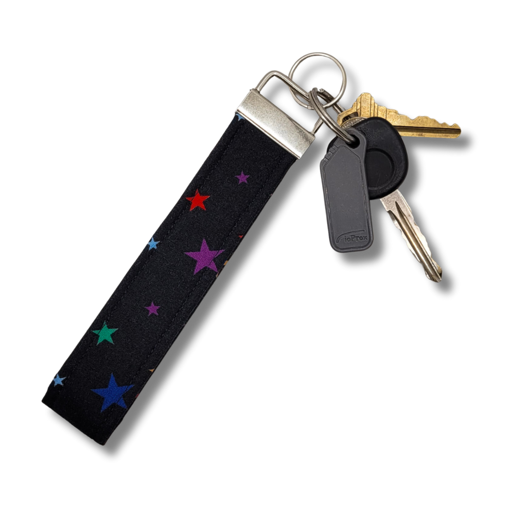 Rainbow Star Wristlet Key Strap